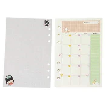 2 Pcs A5 Cute Colorful Diary Refills Spiral Notebook Loose Leaf School Planner Ring Binder Paper - Monthly Plan & Dots
2 Pcs A5 Cute Colorful Diary Refills Spiral Notebook Loose Leaf School Planner Ring Binder Paper - Monthly Plan & Dots