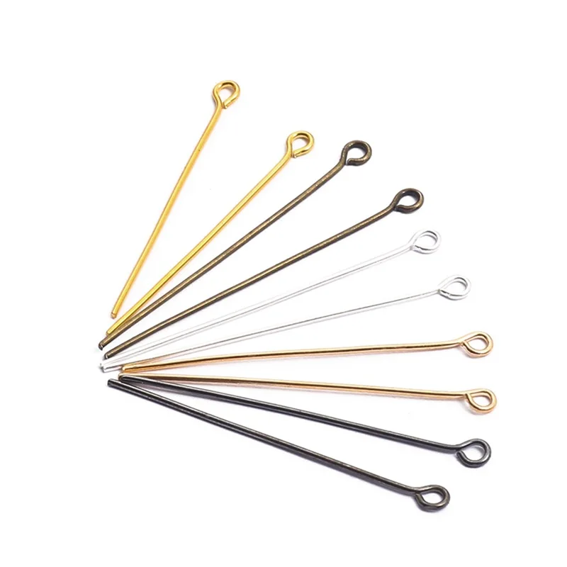

200pcs/bag Mixed Metal 16 18 20 22 24 26 mm Eye Head Pins Needles For Diy Jewelry Making Jewelry Accessories Supplies
