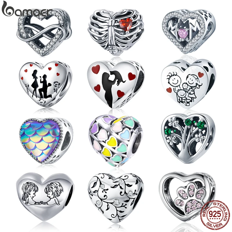 

BAMOER Authentic 925 Sterling Silver Endless Love Infinity Love Charms Infinity Hearts Beads fit Women Bracelets Jewelry SCC432