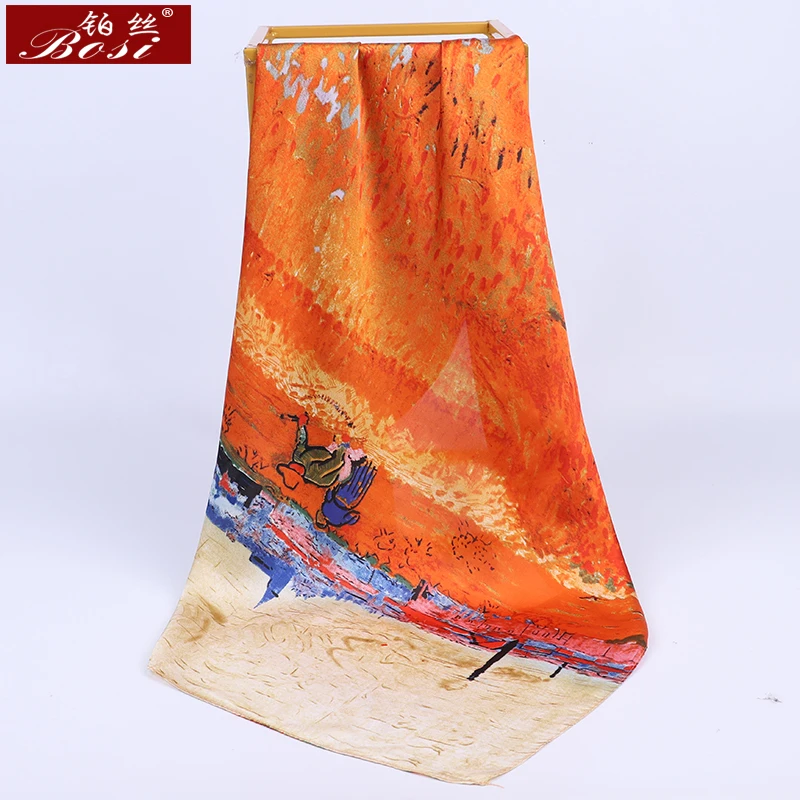 BOSI 2020 Fashion Scarf print Silk Satin Scarf for Women print Shawl Spring Elegant Orange blue Square Scarves free shipping
BOSI 2020 Fashion Scarf print Silk Satin Scarf for Women print Shawl Spring Elegant Orange blue Square Scarves free shipping