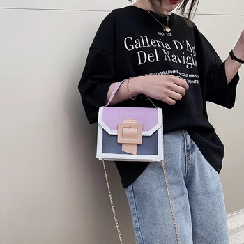 High Quality PU Leather Flap Women's Crossbody Bag Designer Handbag Chain Shoulder Messenger Bags Female Color Matching Tote 
High Quality PU Leather Flap Women's Crossbody Bag Designer Handbag Chain Shoulder Messenger Bags Female Color Matching Tote