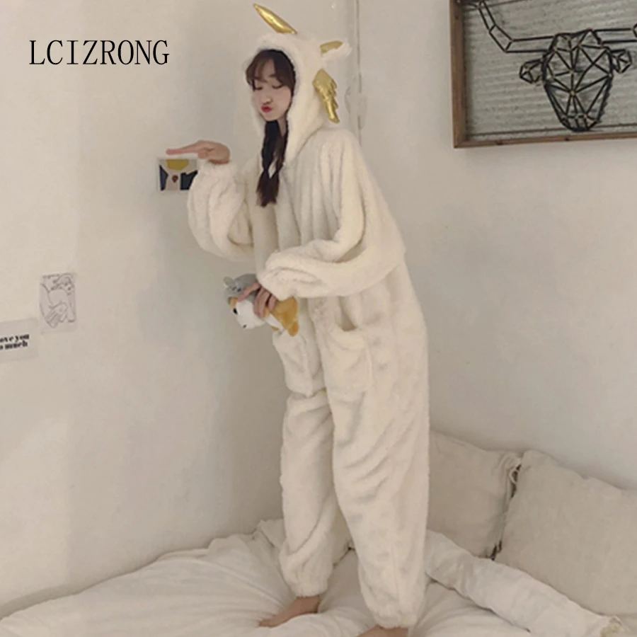Winter Cute Cartoon Thick Onesie Pajamas Women Spring Sweet Girl Long Onesie For Adults Zipper Pocket White Home Clothes Female
Winter Cute Cartoon Thick Onesie Pajamas Women Spring Sweet Girl Long Onesie For Adults Zipper Pocket White Home Clothes Female