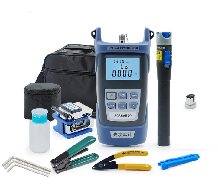 Toolkit package Laser Power FTTH Fiber Optic Optical Power Meter Cable Tester with cleaver and stripper fis package
Toolkit package Laser Power FTTH Fiber Optic Optical Power Meter Cable Tester with cleaver and stripper fis package
