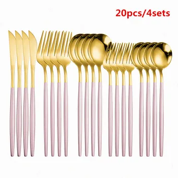 Pink Dinnerware Gold Spoon and Fork Set Ecofriendly Kitchen Knife and Fork Dinner Set Cutlery Tableware Set Accesorios Dropship
Pink Dinnerware Gold Spoon and Fork Set Ecofriendly Kitchen Knife and Fork Dinner Set Cutlery Tableware Set Accesorios Dropship