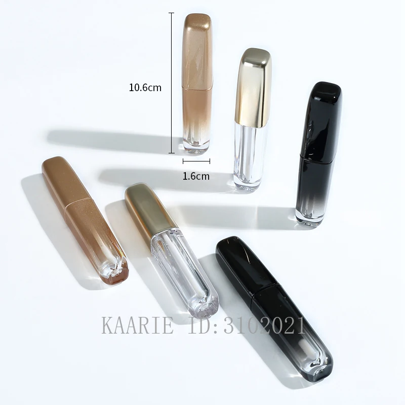 3.5ml 50/100pcs Empty AS Gradient Gold&Black Lip Gloss Tube DIY Portable Liquid Lipstick Container Cosmetic Lipgloss Bottle | Красота и