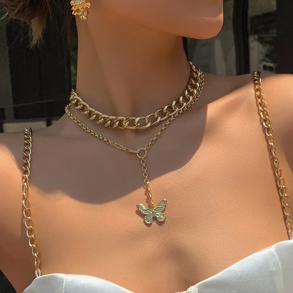 Женское Ожерелье с массивной цепочкой винтажное ожерелье в стиле бохо золотыми