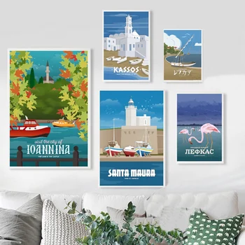 Travel Poster Ioannina The Lake Kassos Bouka Lefkada Boat Lefkada Flamingos Canvas Wall Pictures for Living Room Dropshipping
Travel Poster Ioannina The Lake Kassos Bouka Lefkada Boat Lefkada Flamingos Canvas Wall Pictures for Living Room Dropshipping
