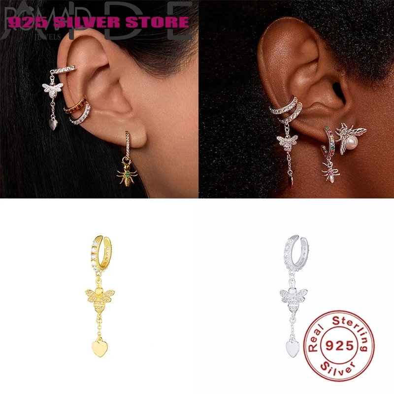Aide 1pcs 925 Sterling Silver Ear Cuff Tassel Honeybee Clip on Cartilage No Piercing Earring For Women Fine Jewelry Earcuff W5
Aide 1pcs 925 Sterling Silver Ear Cuff Tassel Honeybee Clip on Cartilage No Piercing Earring For Women Fine Jewelry Earcuff W5