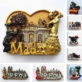 

Madrid Barcelona fridge magnets Spain Tourist Souvenirs Flamenco Dance Girl Pamplona Valencia Magnets for Refrigerators Decor