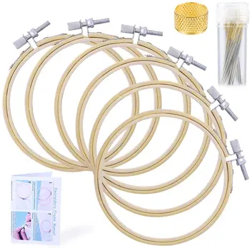 LMDZ Embroidery Hoop Set, 6 Pcs Stitch Hoops,with 3 Sizes Sewing Needles, Thimble for Embroidery and DIY Project 
LMDZ Embroidery Hoop Set, 6 Pcs Stitch Hoops,with 3 Sizes Sewing Needles, Thimble for Embroidery and DIY Project