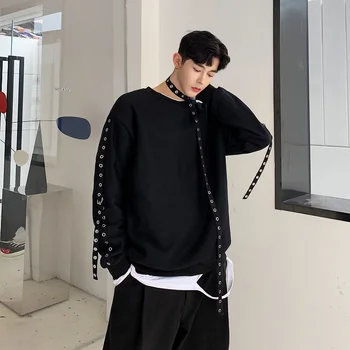 Men Rivet Ribbon Loose Casual Thick Autumn Winter Fleece Hoodie Male Women Punk Gothic Streetwear Hip Hop Pullover Sweatshirt
Men Rivet Ribbon Loose Casual Thick Autumn Winter Fleece Hoodie Male Women Punk Gothic Streetwear Hip Hop Pullover Sweatshirt