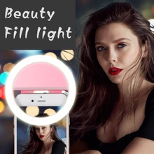 Universal Selfie LED anillo Flash Luz Portátil teléfono móvil 36 LEDS lámpara Selfie anillo luminoso Clip para iPhone Android(China)