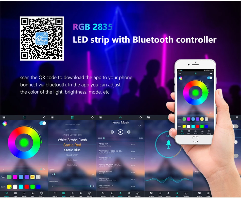 Generic LED Strip Lights Bluetooth WiFi Luces Led Lights For Room RGB