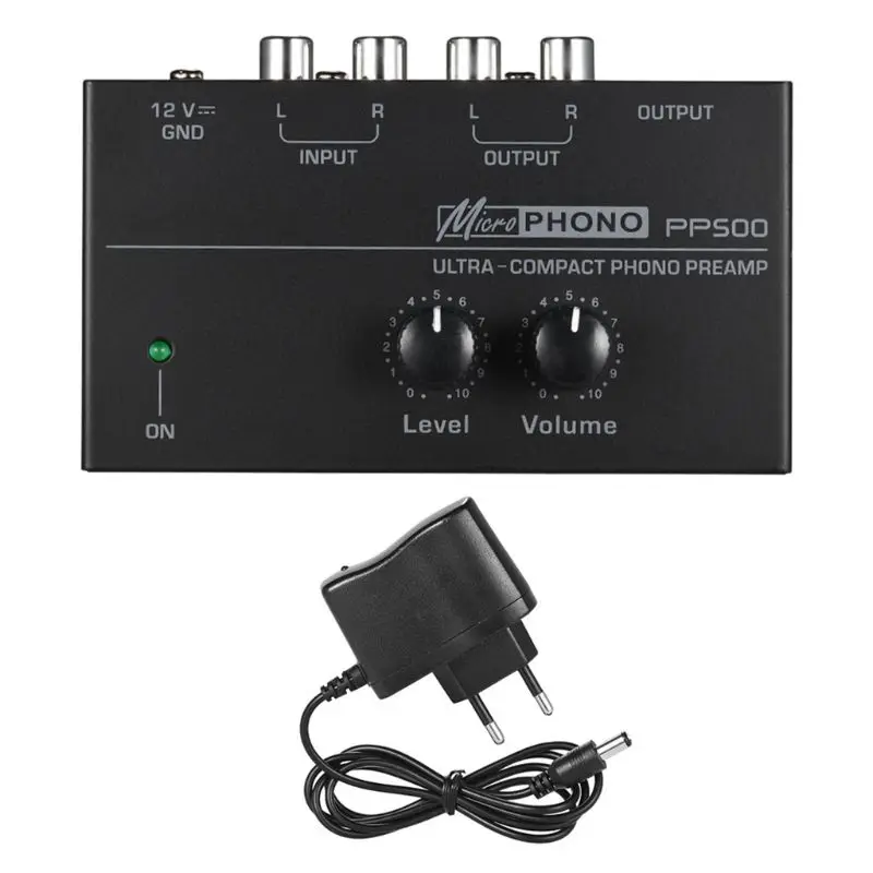 PP500 Phono Preamp Preamplifier with Level Volume Controls RCA Input Output 1/4" TRS Output Interfaces for LP Vinyl Turntable
PP500 Phono Preamp Preamplifier with Level Volume Controls RCA Input Output 1/4" TRS Output Interfaces for LP Vinyl Turntable