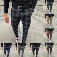 Men's Casual Pants Plaid Social Slim Fit Black Trousers Zipper Mid Waist Skinny Business Office Work Party Male Summer Stretchy 
Men's Casual Pants Plaid Social Slim Fit Black Trousers Zipper Mid Waist Skinny Business Office Work Party Male Summer Stretchy