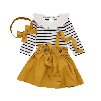 Autumn Newborn Baby Girl Long Sleeve Striped Print Romper+Strap Skirt+Headband Set New Arrival
Autumn Newborn Baby Girl Long Sleeve Striped Print Romper+Strap Skirt+Headband Set New Arrival