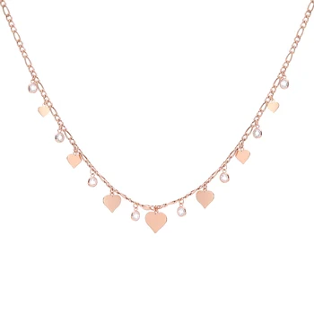 Stainless Steel Cute Heart Necklaces Rose Gold Color Jewelry High Quality Chain Tassel Love Bohemia Chokers Necklace For Women
Stainless Steel Cute Heart Necklaces Rose Gold Color Jewelry High Quality Chain Tassel Love Bohemia Chokers Necklace For Women