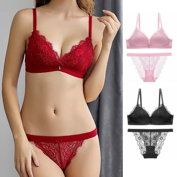 Women Underwear Set Wire Free Brassiere Sexy Lace Thin 3/4 Cup Back Closure Lingerie Breathable Comfortable Solid Color Bra
Women Underwear Set Wire Free Brassiere Sexy Lace Thin 3/4 Cup Back Closure Lingerie Breathable Comfortable Solid Color Bra