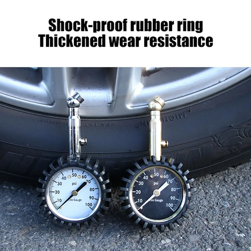 SALE Precision Pointer-style Tire Pressure Gauge with Short Pressure Measuring Valve and Silicone Protective Sleeve for Car Tire
SALE Precision Pointer-style Tire Pressure Gauge with Short Pressure Measuring Valve and Silicone Protective Sleeve for Car Tire