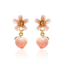 Juicy Peach Earring Women Summer Eardrop Sweet Lovely Top Quality Peach Flower Ear Stud Ear Clip With S925 Silver Needle C174 
Juicy Peach Earring Women Summer Eardrop Sweet Lovely Top Quality Peach Flower Ear Stud Ear Clip With S925 Silver Needle C174
