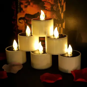 6 Pcs/Lot Warm White Flicker Solar Power LED Light Candles Flameless Electronic Solar LED Tea Lights Lamp
6 Pcs/Lot Warm White Flicker Solar Power LED Light Candles Flameless Electronic Solar LED Tea Lights Lamp
