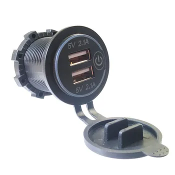 2.1A USB LED 12V 24V Dual Car Charger Adapter With Power Switch Touch Off Switch For Car Marine Boat Truck Motorcycle
2.1A USB LED 12V 24V Dual Car Charger Adapter With Power Switch Touch Off Switch For Car Marine Boat Truck Motorcycle