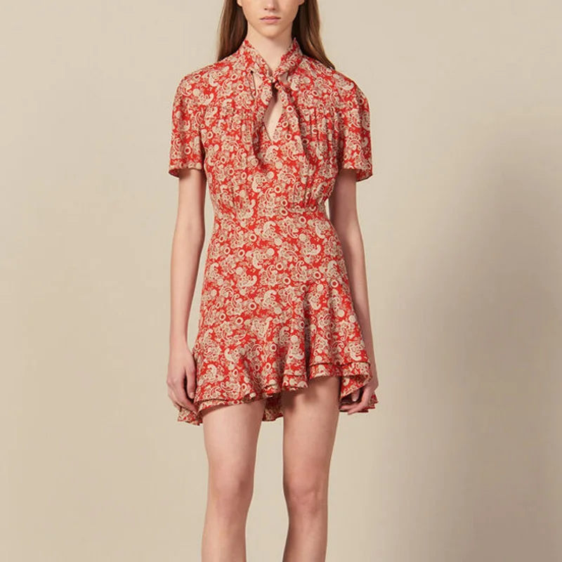 Women Mini Dress Bow Vintage Paisley Print Trumpet Back Zippers Fashion Design 2019 Autumn Winter New Dropshipping
Women Mini Dress Bow Vintage Paisley Print Trumpet Back Zippers Fashion Design 2019 Autumn Winter New Dropshipping