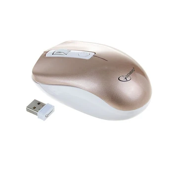 Gembird Mouse MUSW-400, wireless, silent, 1600 dpi, 2xAAA, USB, color gold 2258114