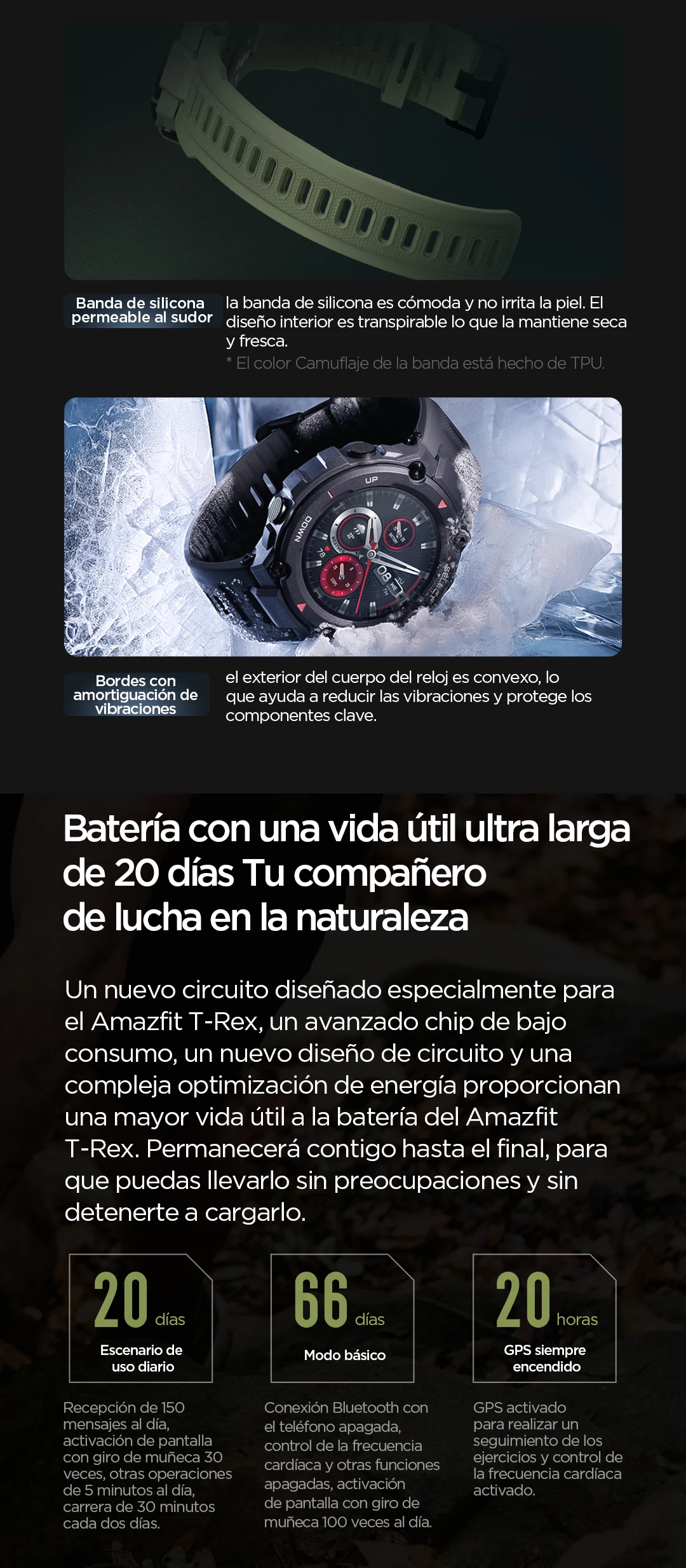 banda de silicona permeable en reloj