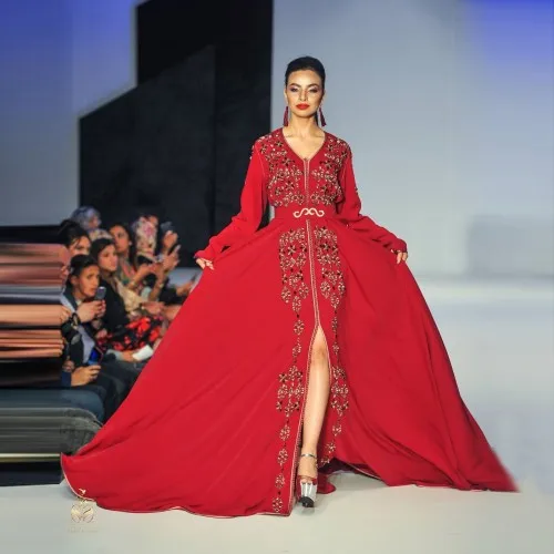 Red Chiffon Moroccan Kaftan Evening Dresses Half Sleeves Lace Appliques Arabic Aline Muslim Belt Special Occasion Formal Party
Red Chiffon Moroccan Kaftan Evening Dresses Half Sleeves Lace Appliques Arabic Aline Muslim Belt Special Occasion Formal Party