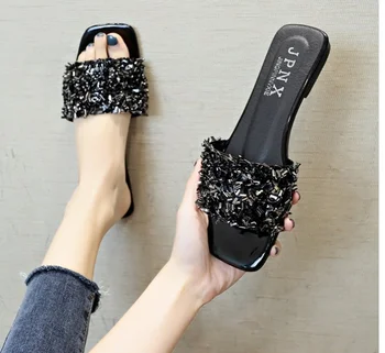 Hot Sale Casual Women Torridity Slippers Fashion fasten Heel Woman Bling Pearls Shoes For Female Beach Slides Slipper
Hot Sale Casual Women Torridity Slippers Fashion fasten Heel Woman Bling Pearls Shoes For Female Beach Slides Slipper