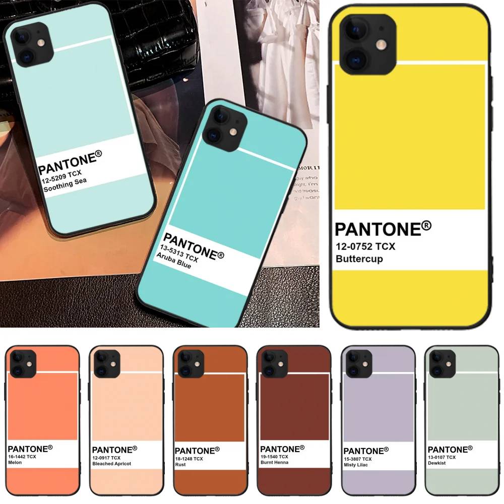 Мягкий силиконовый черный чехол Reayou Pantone карамельных цветов для iPhone 5C 6 6S 7 8 plus X XS XR
