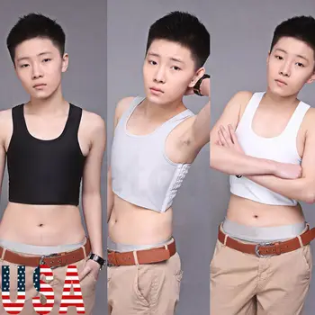 New Lesbian Casual Buckle Short Chest Breast Binder Tomboy Shaper Undershirt Flat Slimming Trans Body Shaper Vest Black +White 
New Lesbian Casual Buckle Short Chest Breast Binder Tomboy Shaper Undershirt Flat Slimming Trans Body Shaper Vest Black +White
