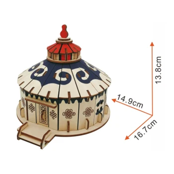 DIY Model toys 3D Wooden Puzzle-Mongolian house Wooden Kits Puzzle Game Assembling Toys Gift for Kids Adult P29
DIY Model toys 3D Wooden Puzzle-Mongolian house Wooden Kits Puzzle Game Assembling Toys Gift for Kids Adult P29