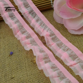 #347 Pink ruffled lace trim 25MM 6yards/lot elastic stretch lace Adorn Baby Clothes Skirts Waistband hair Elastic bands Webbing
#347 Pink ruffled lace trim 25MM 6yards/lot elastic stretch lace Adorn Baby Clothes Skirts Waistband hair Elastic bands Webbing