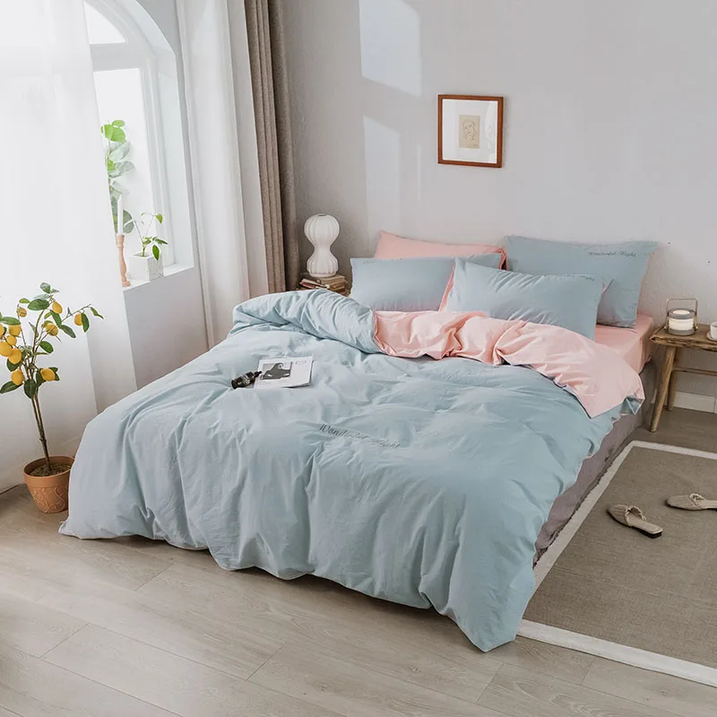 YAXINLAN Solid color bedding set Pure cotton A/B double-sided pattern Simplicity Bed sheet, quilt cover pillowcase 4-7pcs
YAXINLAN Solid color bedding set Pure cotton A/B double-sided pattern Simplicity Bed sheet, quilt cover pillowcase 4-7pcs