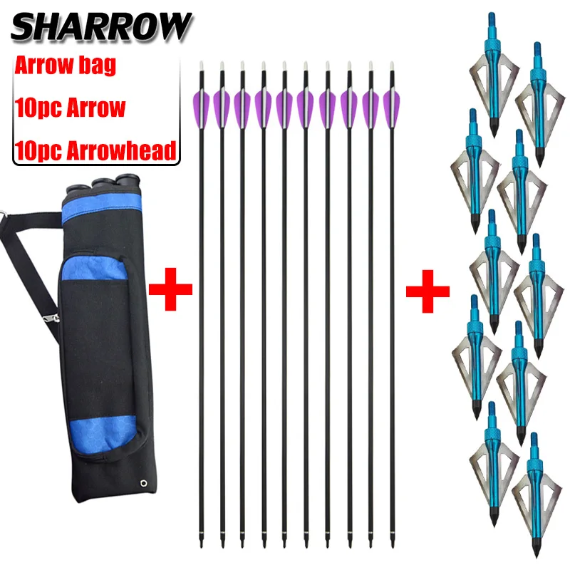 10pc Carbon Arrow With Broadhead Arrow And Arrow Quiver Bag Set Outdoor Hunting Shooting Bow And Arrow Archery Accessories
10pc Carbon Arrow With Broadhead Arrow And Arrow Quiver Bag Set Outdoor Hunting Shooting Bow And Arrow Archery Accessories