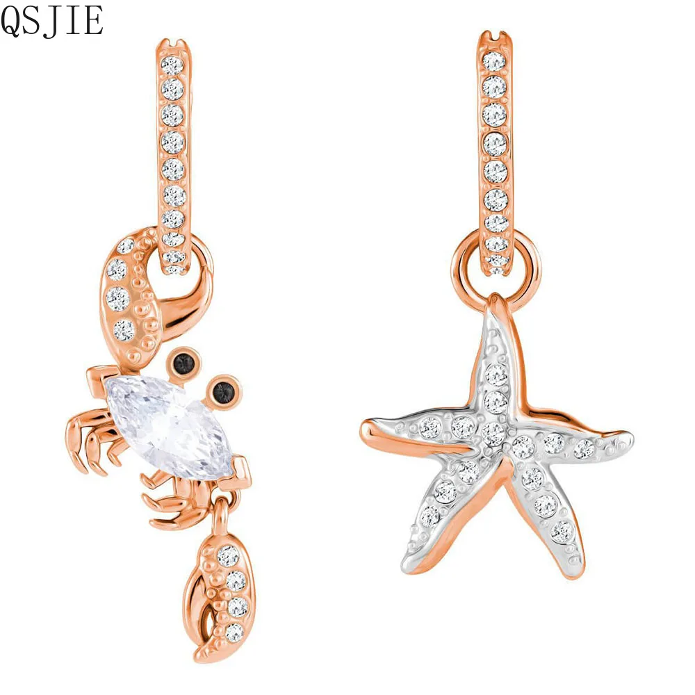 High-quality SWA new earrings with seacrab underwater world crab and starfish delicate female Earrings
High-quality SWA new earrings with seacrab underwater world crab and starfish delicate female Earrings