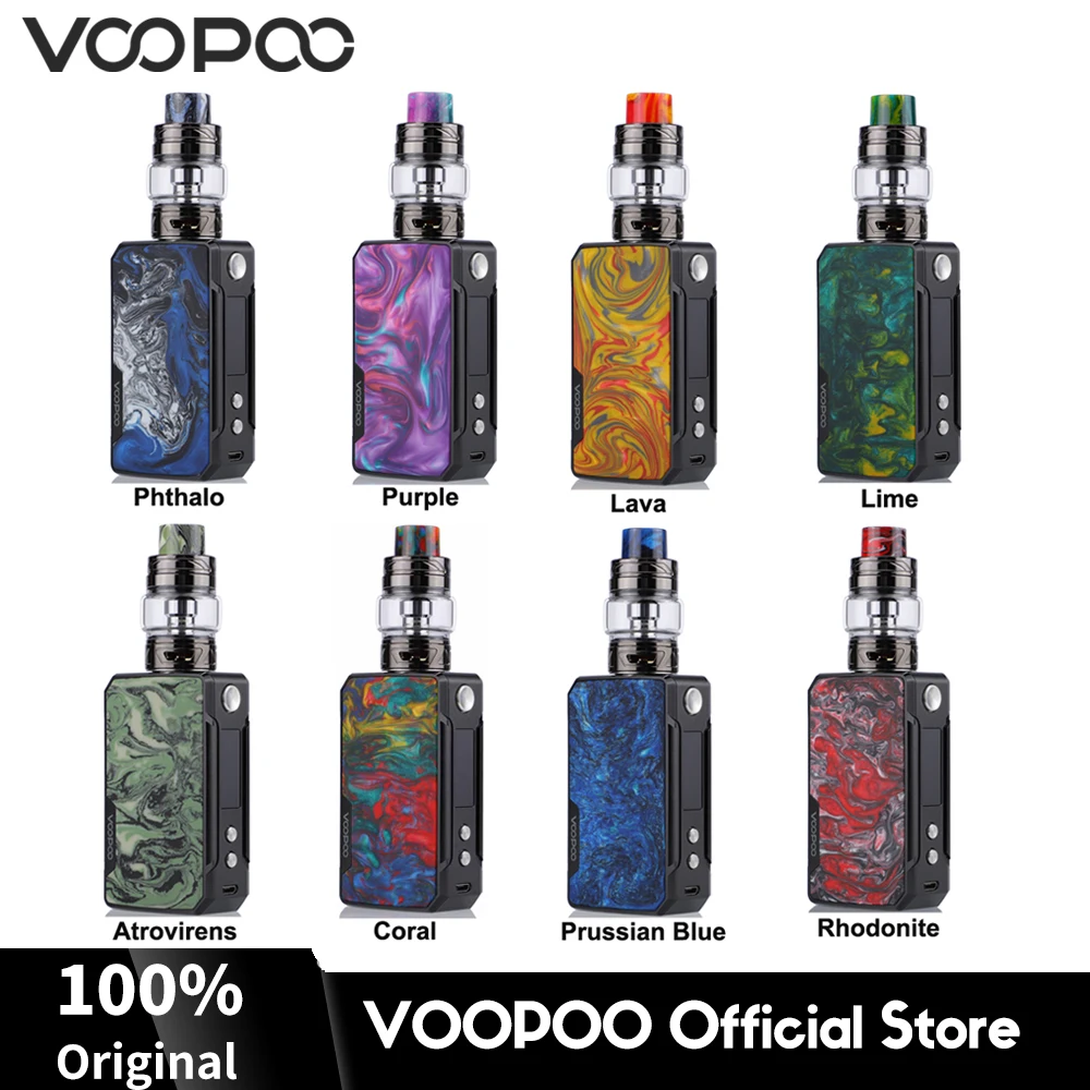 

Original 117W VOOPOO Drag Mini TC Kit 4400mAh Battery Mod Box Vape Kit 5ml Uforce T2 Tank Coils E Cigarette Vape Vaporizer MOD