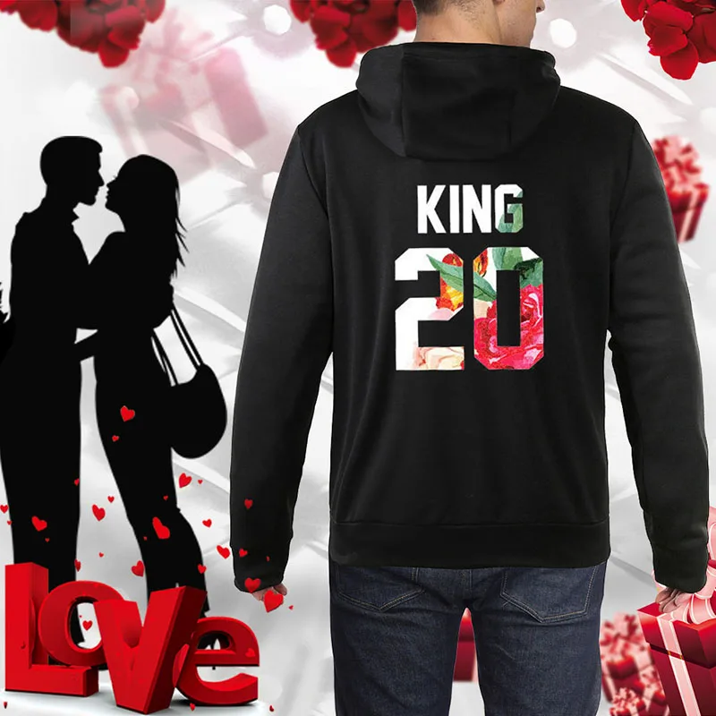 Women Full Sleeve QUEEN Poker Couple Hoodies