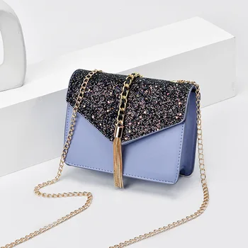 Sequin 2020 Summer WOMEN'S Bag Handbag Shoulder Bag Fashion Bag with Chain Wide Shoulder Oblique Square Sling Bag
Sequin 2020 Summer WOMEN'S Bag Handbag Shoulder Bag Fashion Bag with Chain Wide Shoulder Oblique Square Sling Bag