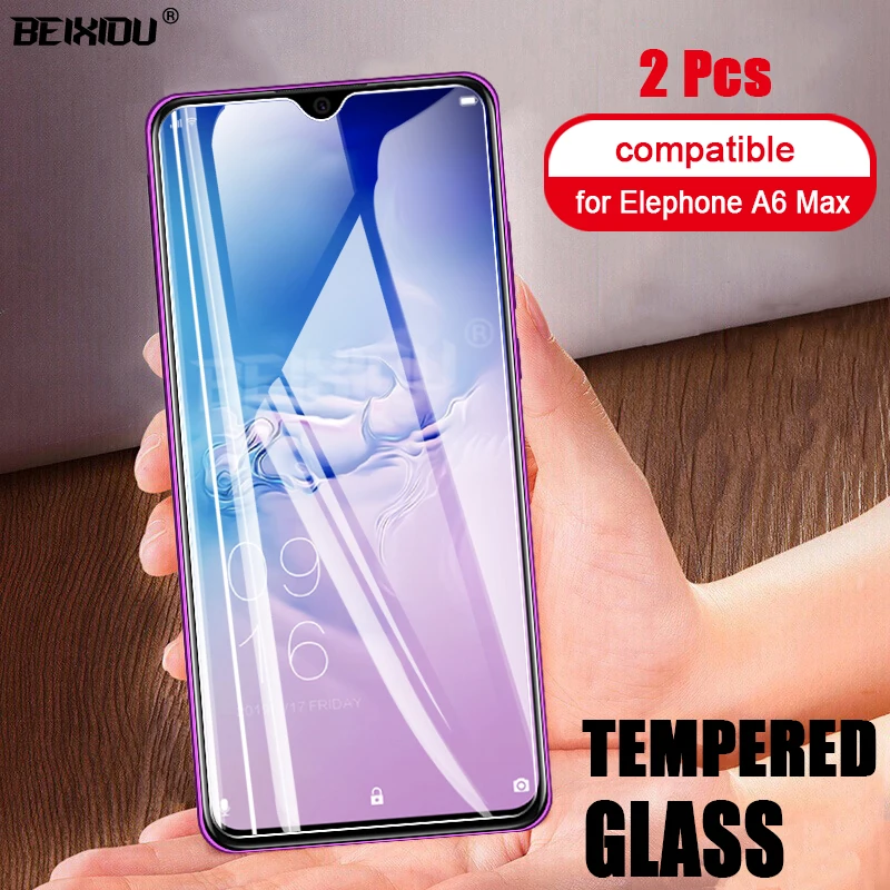 2 шт Полное закаленное стекло для Elephone A6 Max защита экрана 2.5D 9h ELEPHONE MAX защитная