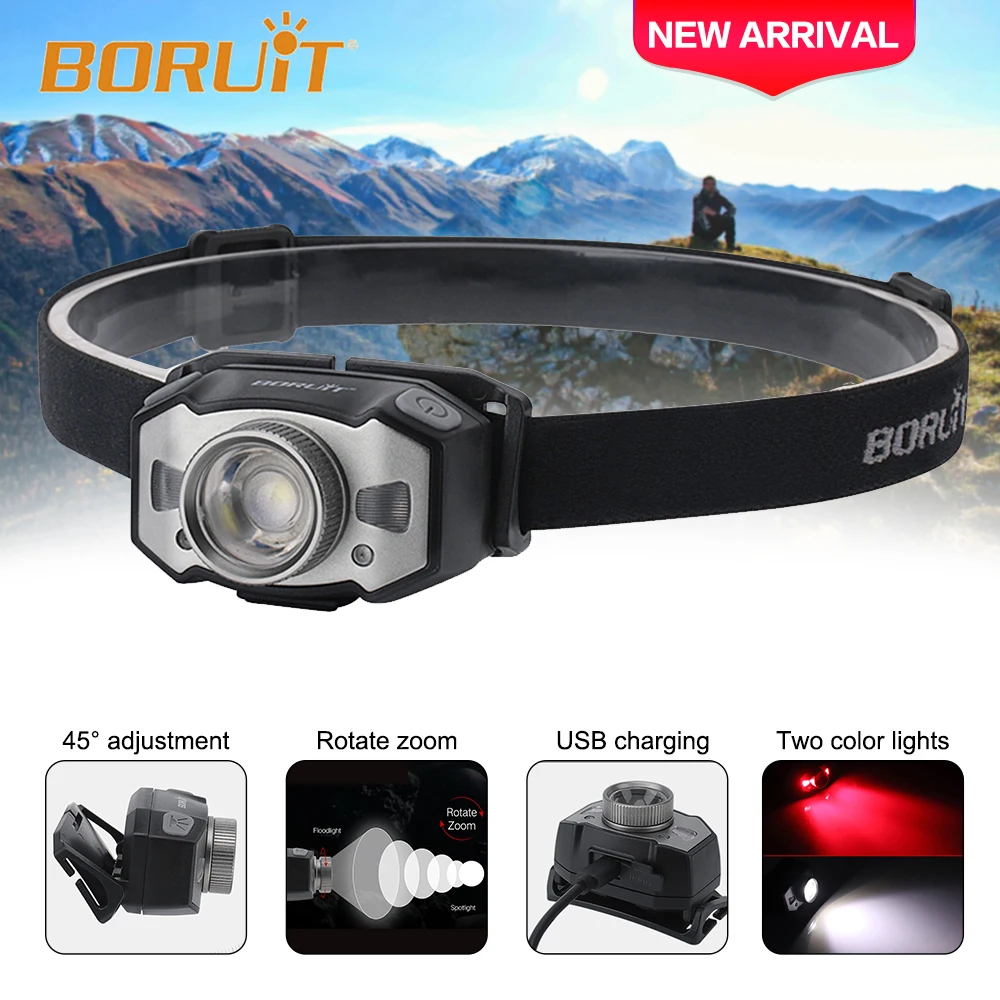 BORUIT B33 LED Zoomable Headlamp USB Hand Wave Sensor Headlamp White Red Light Head Light Torch Lamp Camping Hiking Headlamp
BORUIT B33 LED Zoomable Headlamp USB Hand Wave Sensor Headlamp White Red Light Head Light Torch Lamp Camping Hiking Headlamp