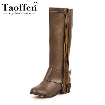 Taoffen Plus Size 34-48 Buckle Women Knee High Boots Tassels Pu Leather Round Toe Retro Long Boots Outdoor Knight Boots Footwear
Taoffen Plus Size 34-48 Buckle Women Knee High Boots Tassels Pu Leather Round Toe Retro Long Boots Outdoor Knight Boots Footwear