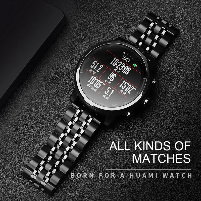 Фото 20 22 мм браслет из нержавеющей стали для часов Amazfit 2/HONOR Magic watch 2 - купить