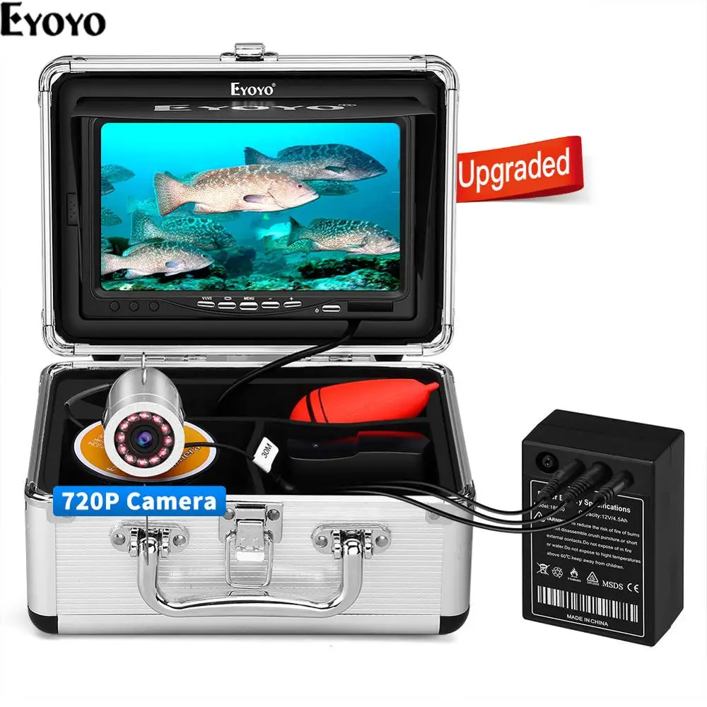 

Eyoyo EF07H 7" Underwater Fishing Camera 1024x600 IPS Monitor Ice Fishing Camera Fish Finder Upgrated 720P for Ice Sea Fishing