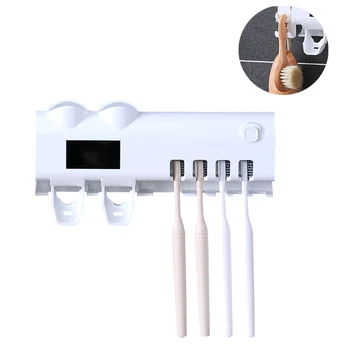 UV Light Toothbrush Sanitizing Toothbrush Rack Toothpaste Dispenser Bathroom Shelf (White)
UV Light Toothbrush Sanitizing Toothbrush Rack Toothpaste Dispenser Bathroom Shelf (White)