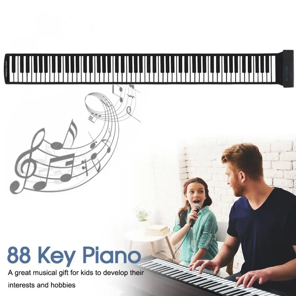 Electronic Organ 88 Keys USB MIDI Output Roll Up Rechargeable Portable Silicone Flexible Keyboard Organ with Sustain Pedal
Electronic Organ 88 Keys USB MIDI Output Roll Up Rechargeable Portable Silicone Flexible Keyboard Organ with Sustain Pedal