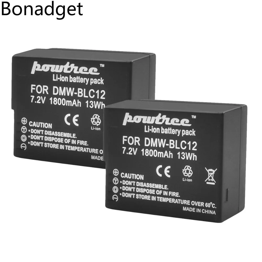 Bonadget 7.2V 1800mAh DMW-BLC12 Li-ion Replacement Camera Battery For Panasonic FZ1000 FZ200 FZ300 G5 G6 G7 GH2 DMC-GX8 DMCG7 G7
Bonadget 7.2V 1800mAh DMW-BLC12 Li-ion Replacement Camera Battery For Panasonic FZ1000 FZ200 FZ300 G5 G6 G7 GH2 DMC-GX8 DMCG7 G7