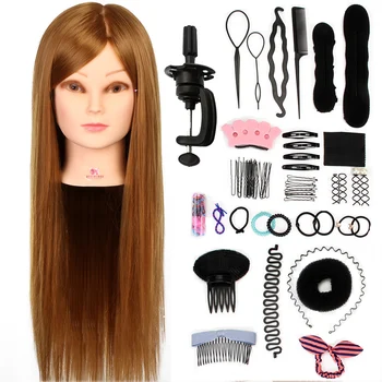 24 Inch 50% Human Hair Mannequin Head with Styling Set Hairdressing Hair Rope Headband #27 Training Head with Hair Tool
24 Inch 50% Human Hair Mannequin Head with Styling Set Hairdressing Hair Rope Headband #27 Training Head with Hair Tool